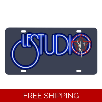 Le Studio License Plates White & Blue Logo  Red Star Man